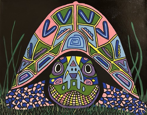Original hand painted acrylic - hand,
