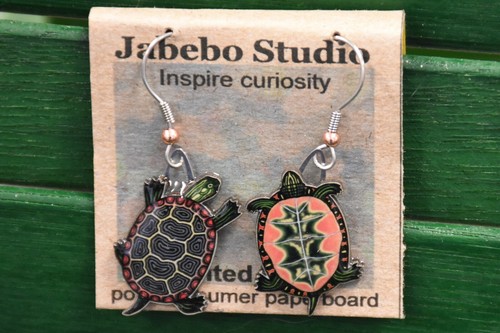 Jabebo earrings painted turtle - jabebo,